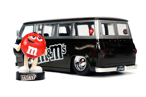 1965 Ford Econoline Bus W. Red M&M's Figurine ! 1/24 Scale