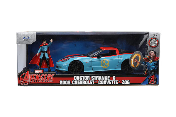 2006 Corvette Z06 W. Doctor Strange Diecast Figurine! 1/24 Scale