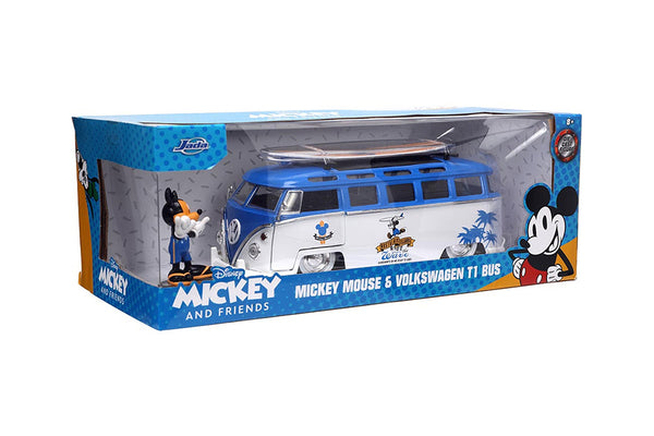 Mickey Mouse & Volkswagen T1 Bus Blue /White 1/24 Scale!