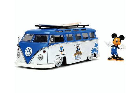 Mickey Mouse & Volkswagen T1 Bus Blue /White 1/24 Scale!