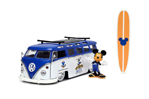 Mickey Mouse & Volkswagen T1 Bus Blue /White 1/24 Scale!