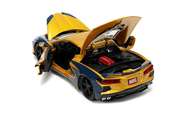 2020 Corvette Stingray W. Wolverine Figurine 1/24 Diecast!