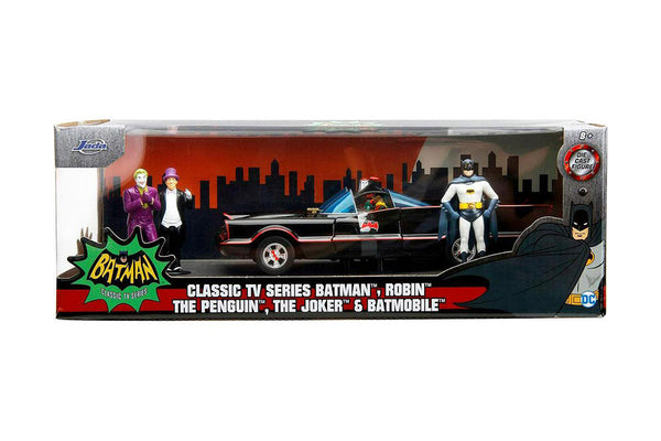 Batmobile w. Batman, Robin, Joker and Penguin 1/24 Scale