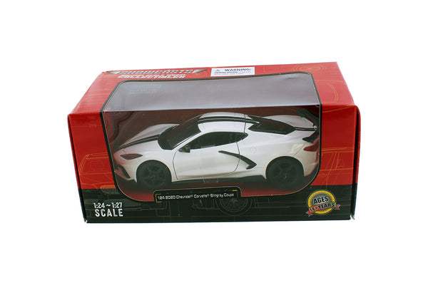 2020 Corvette Coupe White 1/24 Scale in a window box!