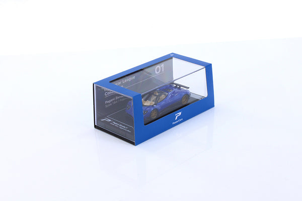 Pagani Zonda F Argentina Blue 1/64 Diecast #1. W. Display Case