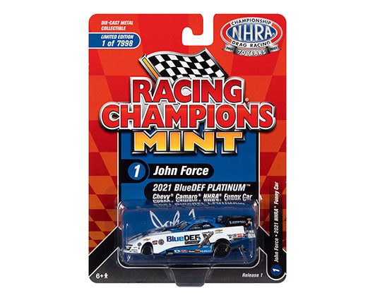 John Force 2021 Blue Def Camaro Platinum Funny Car 1/64 Diecast